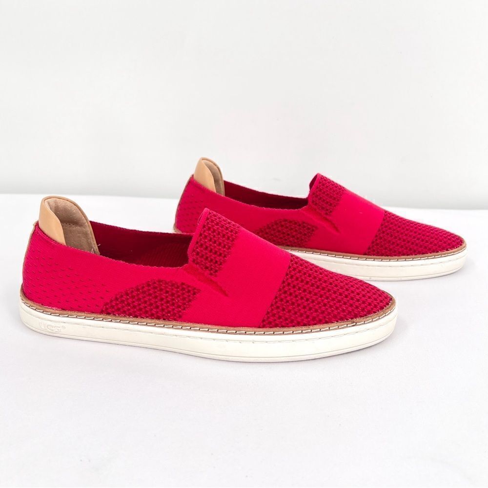 UGG Sammy Trainer Red Pepper Knit Lightweight Mesh Slip On Sneakers Size 8
